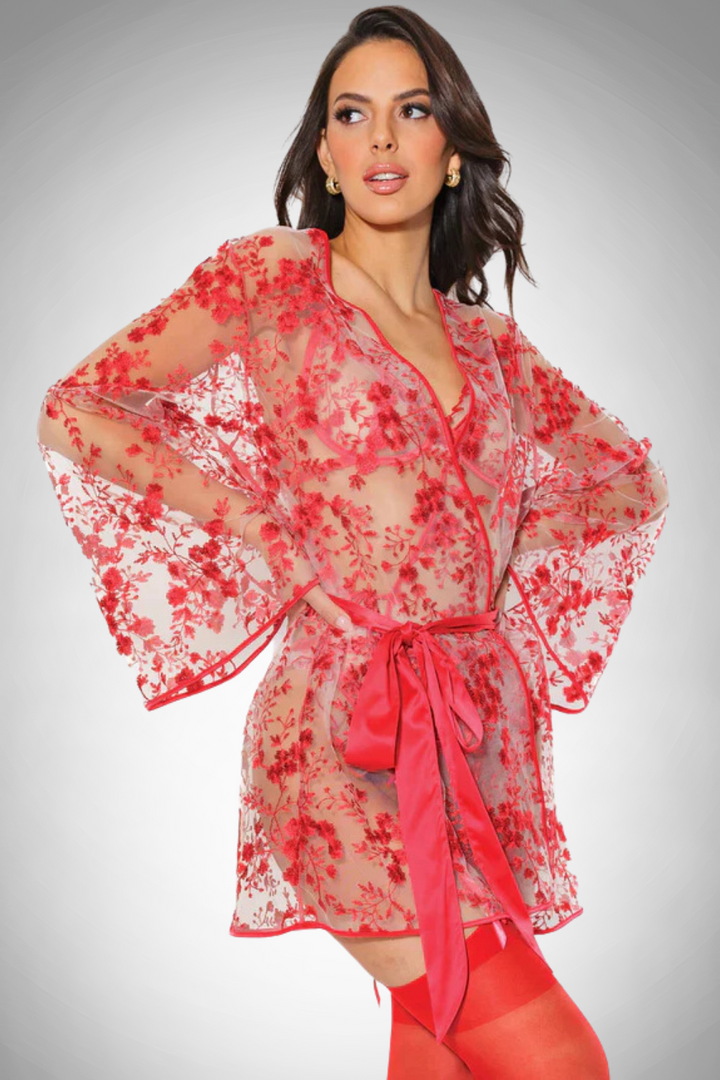 Alessia Floral Embroidered Robe