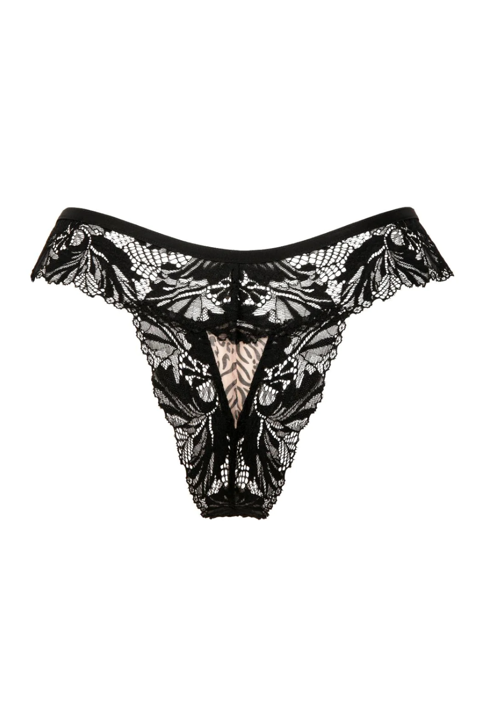 Caresse Féline Tropical Lace Animal Print Tulle Panty