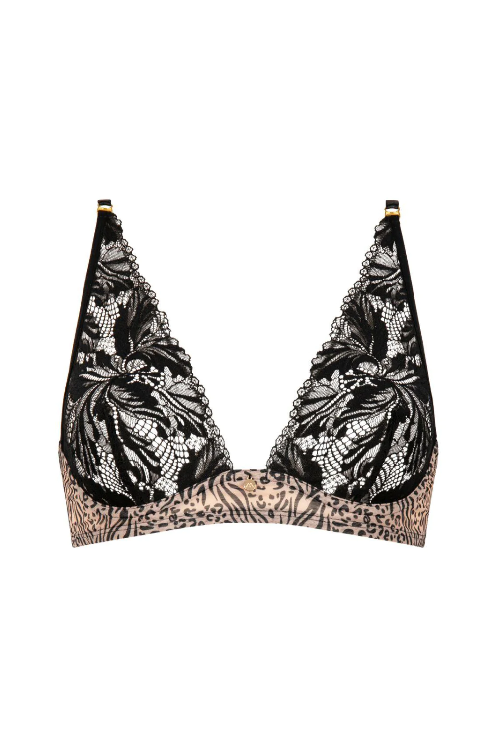Caresse Féline Tropical Lace Animal Print Tulle Underwired Triangle Bra