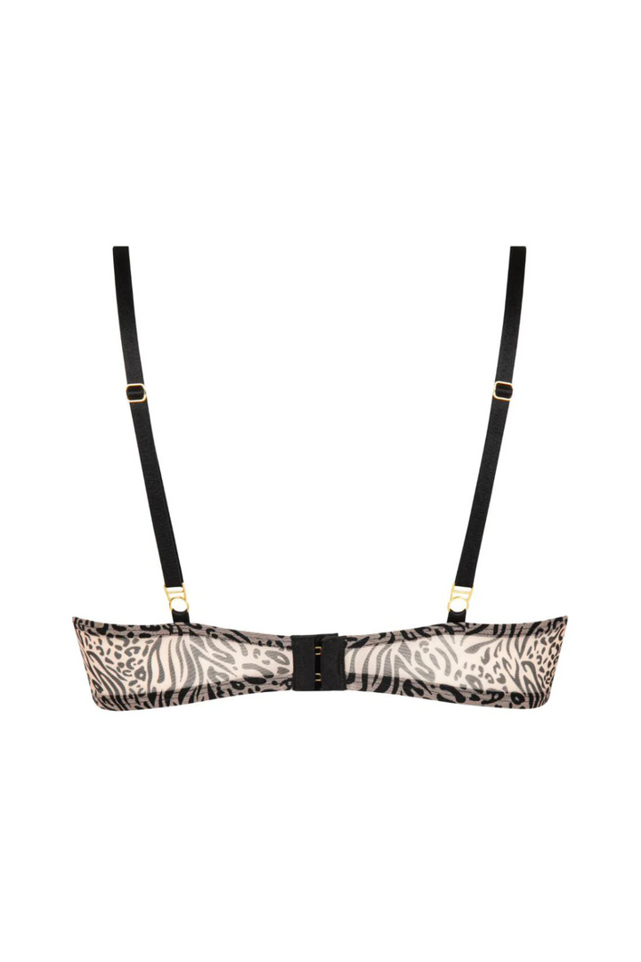 Caresse Féline Tropical Lace Animal Print Tulle Underwired Triangle Bra