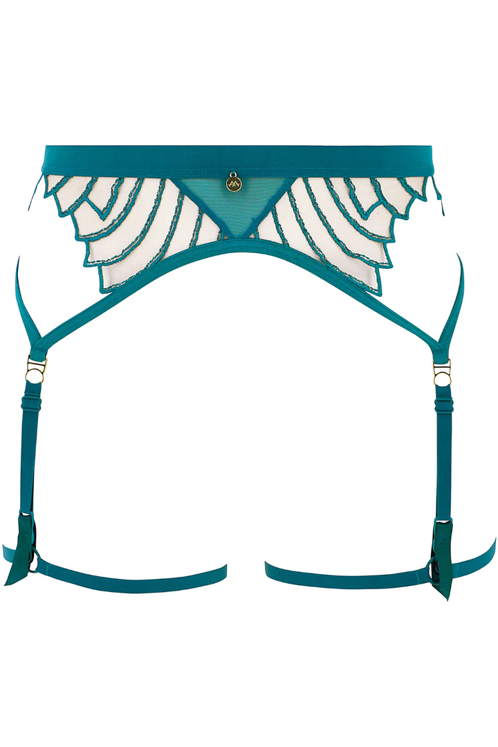 Cosmic Dream Embroidered Tulle Suspender Harness - Lagoon