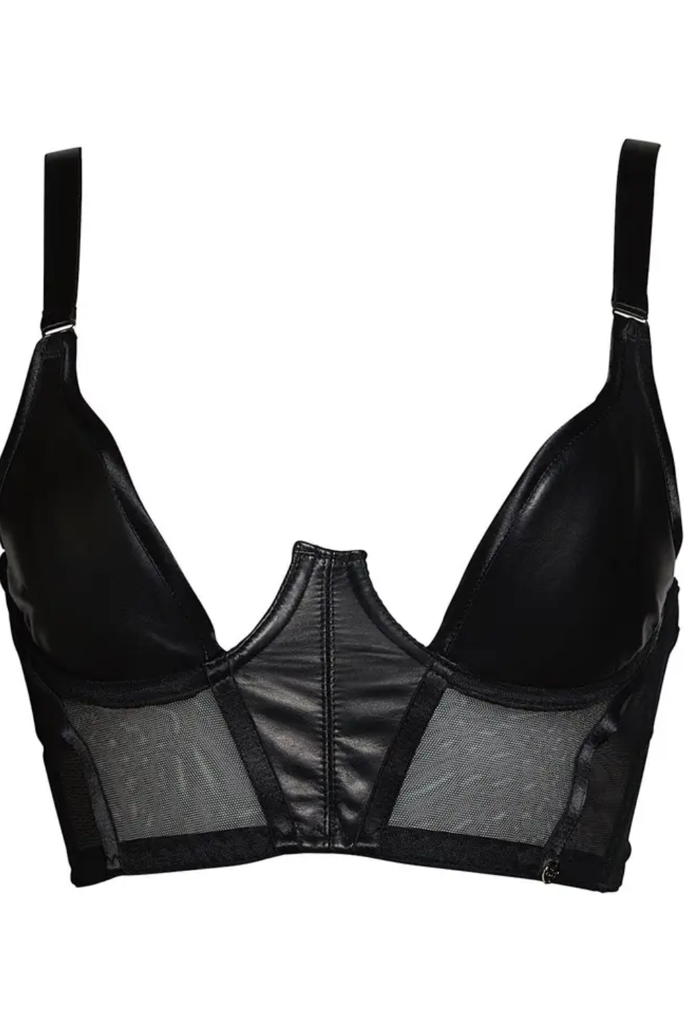 Mia Leather Balcony Longline Bra