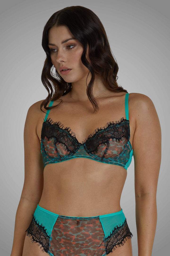 Harlow Leopard Plunge Bra