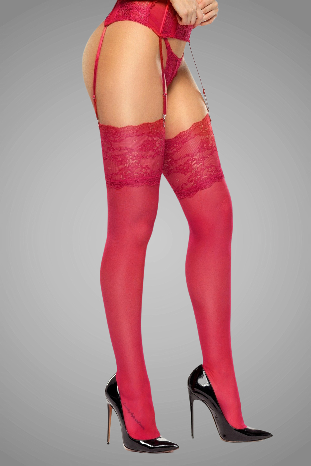 Romance Cherry Mesh Thigh Highs