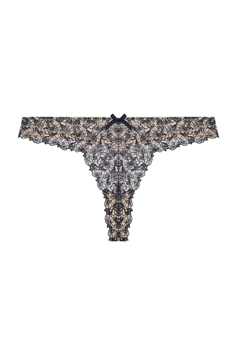 Skull & Roses Embroidery Thong