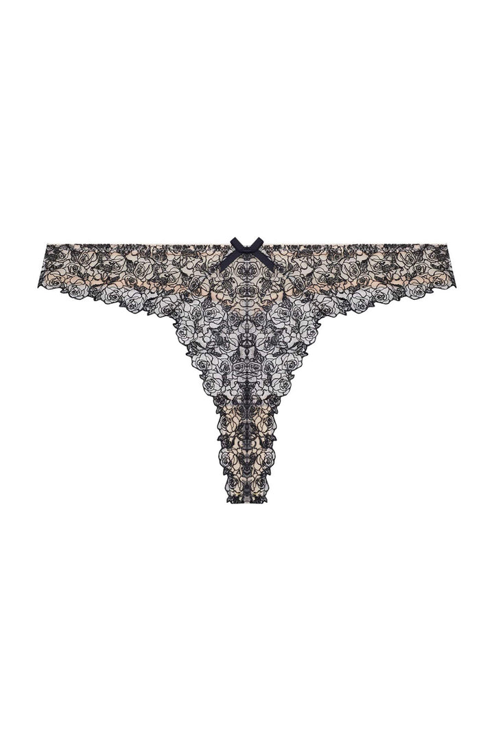 Skull & Roses Embroidery Thong