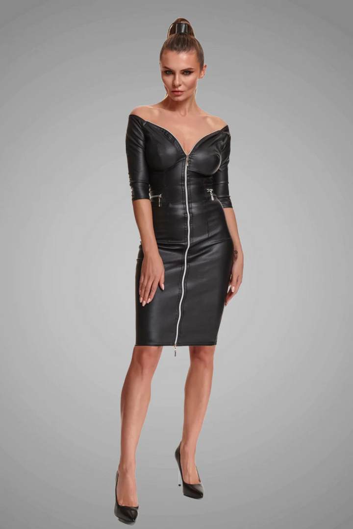 Margherita Eco Leather Pencil Dress